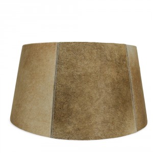 Hnědo béžové stínidlo na lampu z hovězí kůže 50 cm - 40*50* h 26 cm