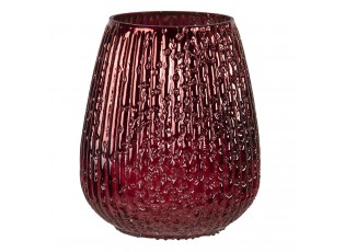 Červený bublinkový skleněný svícen Bubble L - Ø 13*13 cm