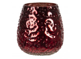 Červený bublinkový skleněný svícen Bubble S - Ø 9*10 cm