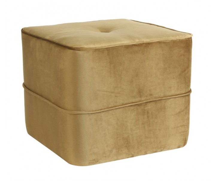 Karamelový sametový puf Kiki – 40*40*35cm Light & Living