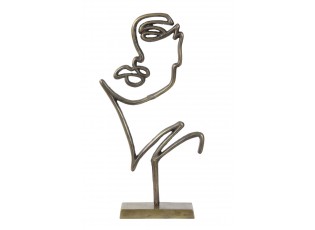Bronzová stolní dekorace ve tvaru obličeje Face antique bronze - 48*26*8 cm