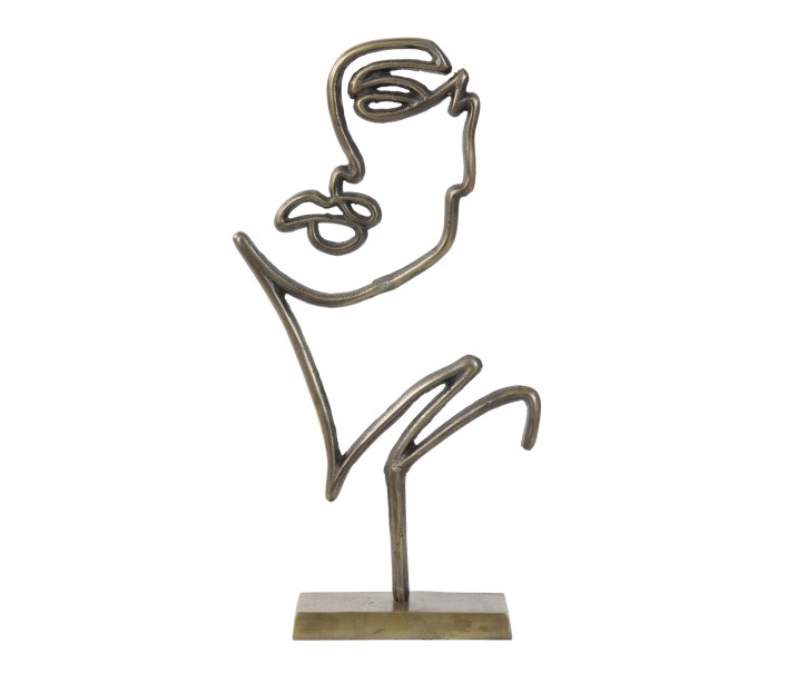 Bronzová stolní dekorace ve tvaru obličeje Face antique bronze - 48*26*8 cm Light & Living