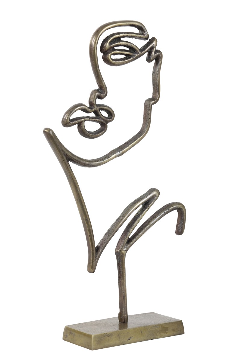 Bronzová stolní dekorace ve tvaru obličeje Face antique bronze - 48*26*8 cm Light & Living Bronzová stolní dekorace ve tvaru obličeje Face antique bronze - 48*26*8 cm Light & Living