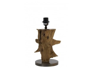 Hnědá dřevěná základna k lampě Sapri natural - Ø 18*30-40 cm / E27