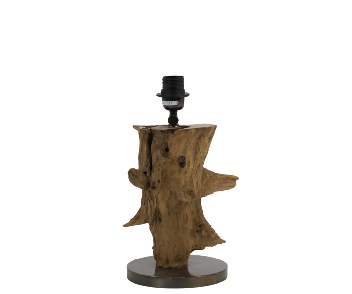 Hnědá dřevěná základna k lampě Sapri natural - Ø 18*30-40 cm / E27 Light & Living