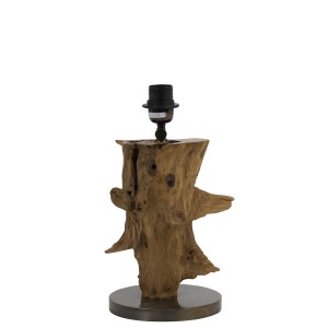 Hnědá dřevěná základna k lampě Sapri natural - Ø 18*30-40 cm / E27