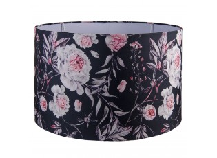 Černé sametové stínidlo na lampu s růžemi Rosinné - Ø 45*28 cm / E27