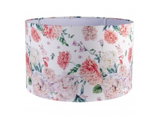 Bílé závěsné stínidlo na lampu s potiskem květin - Ø 45*28 cm / E27