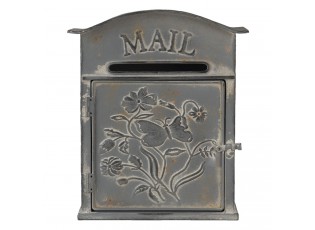 Šedá retro poštovní schránka Mail - 26*10*31 cm