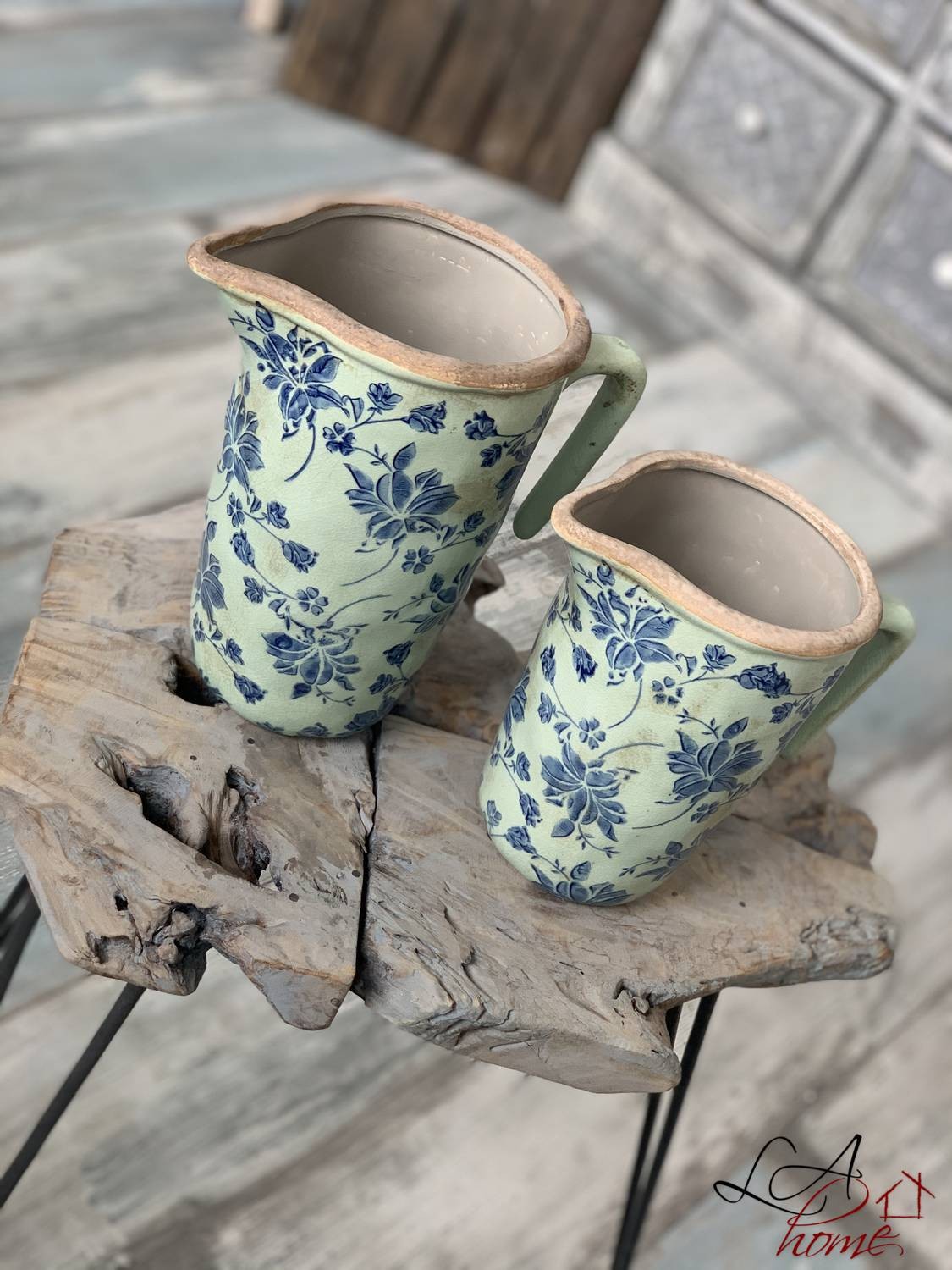 Keramický džbán s modrým potiskem L - 22*14*22 cm Clayre & Eef Keramický džbán s modrým potiskem L - 22*14*22 cm Clayre & Eef