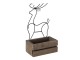 Hnědý dřevěný box s kovovým jelenem - 23*13*10/40 cm Clayre & Eef