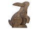 Hnědá dřevěná dekorativní soška sedícího králíka - 20*12*26 cm Clayre & Eef