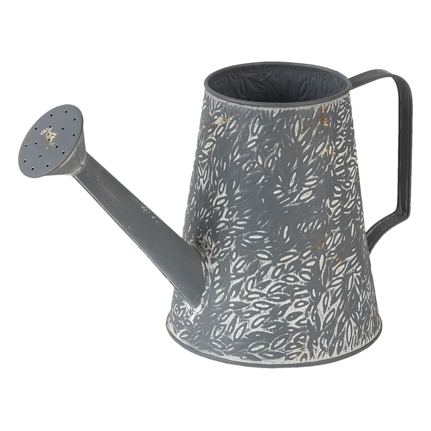 Šedo-béžová plechová dekorativní konvička - 14*14*17 cm Clayre & Eef Šedo-béžová plechová dekorativní konvička - 14*14*17 cm Clayre & Eef