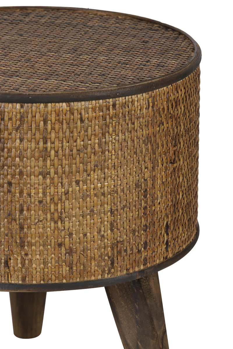 Hnědý dřevěný odkládací stolík Canya - Ø 35*39 cm Light & Living Hnědý dřevěný odkládací stolík Canya - Ø 35*39 cm Light & Living