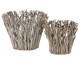 Šedý svícen z dřevěných větviček L - 30 * 38 cm J-Line by Jolipa