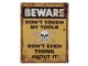 Nástěnná kovová cedule Beware - 20*25 cm Clayre & Eef