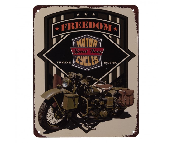 Nástěnná kovová cedule Freedom - 25*20 cm Clayre & Eef