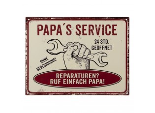 Nástěnná kovová cedule Papa´s Service - 33*25 cm