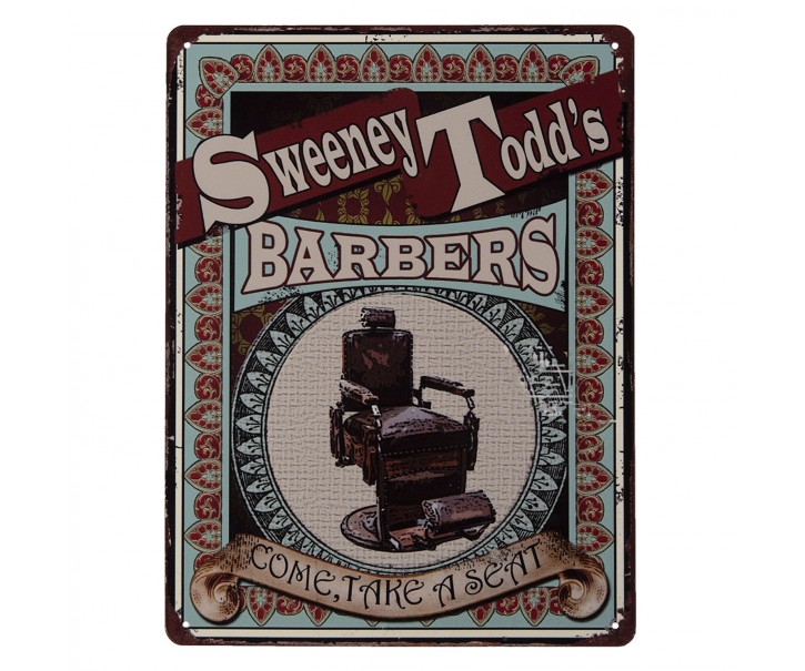 Nástěnná kovová cedule Barbers - 33*25 cm Clayre & Eef