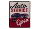Nástěnná kovová cedule Auto Service Open - 25*20 cm Clayre & Eef