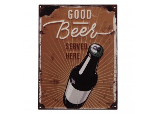 Nástěnná kovová cedule Good beer - 33*25 cm