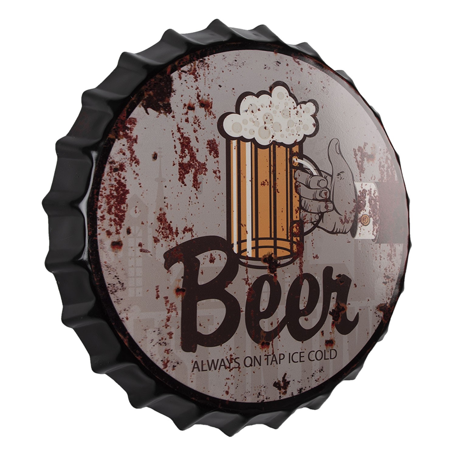 Nástěnná kulatá cedule Beer - Ø 33 cm Clayre & Eef Nástěnná kulatá cedule Beer - Ø 33 cm Clayre & Eef