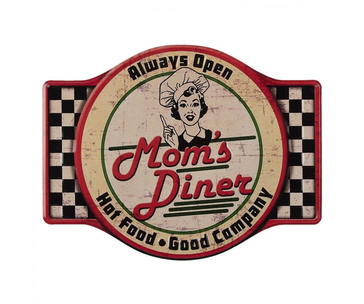 Nástěnná kovová cedule Mom´s diner - 35*45 cm Clayre & Eef