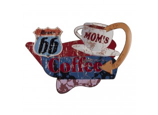 Nástěnná kovová cedule Mom´s coffee - 40*60 cm