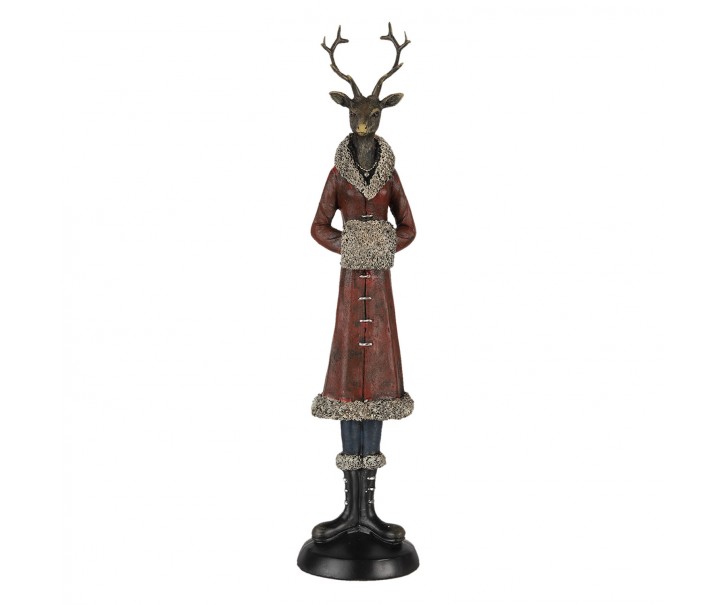 Dekorativní soška laně v zimním kabátu - 8*8*35 cm Clayre & Eef