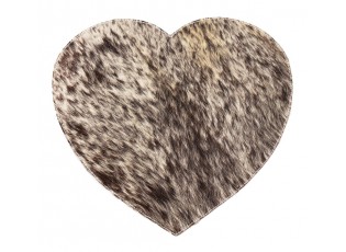Prostírání z hovězí kůže ve tvaru srdce - 37*39*1cm
