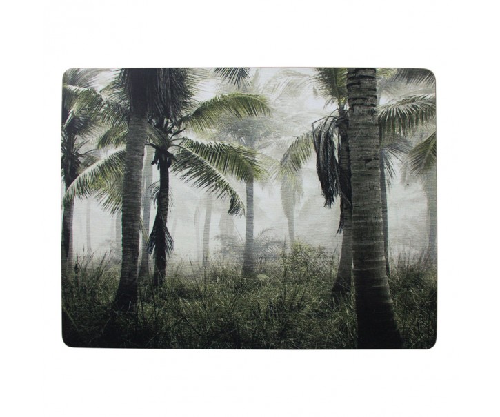 4k pevné korkové prostírání s palmami Jungle in Fog - 30*40*0,4cm Mars & More 