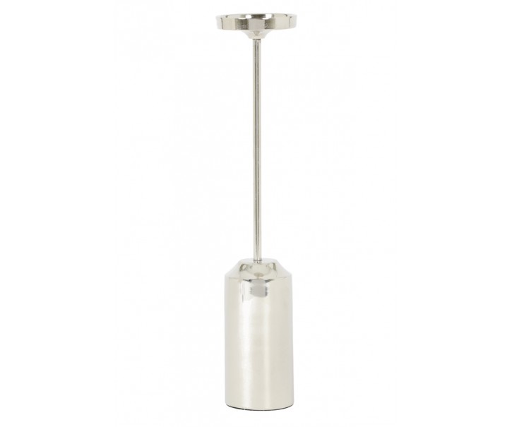Stříbrný kovový svícen Kiboga - Ø 7,5 * 38 cm Light & Living