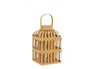 Světle hnědá proplétaná lucerna Talia - 22*22*36 cm