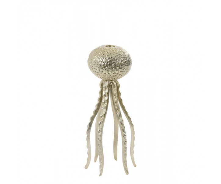 Zlatý kovový svícen Octopus M - Ø 13*32 cm Light & Living
