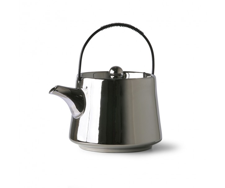 Stříbrná keramická ručně vyrobená konvička Bold & Basic - 0,7L HKLIVING