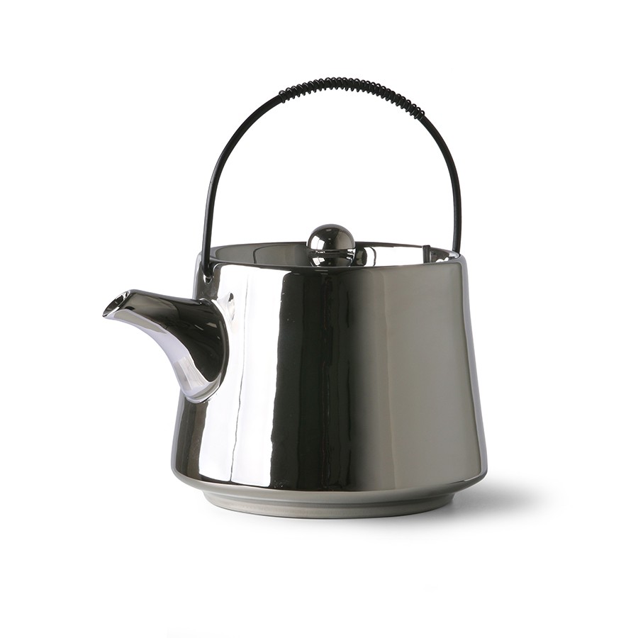 Stříbrná keramická ručně vyrobená konvička Bold & Basic - 0,7L 