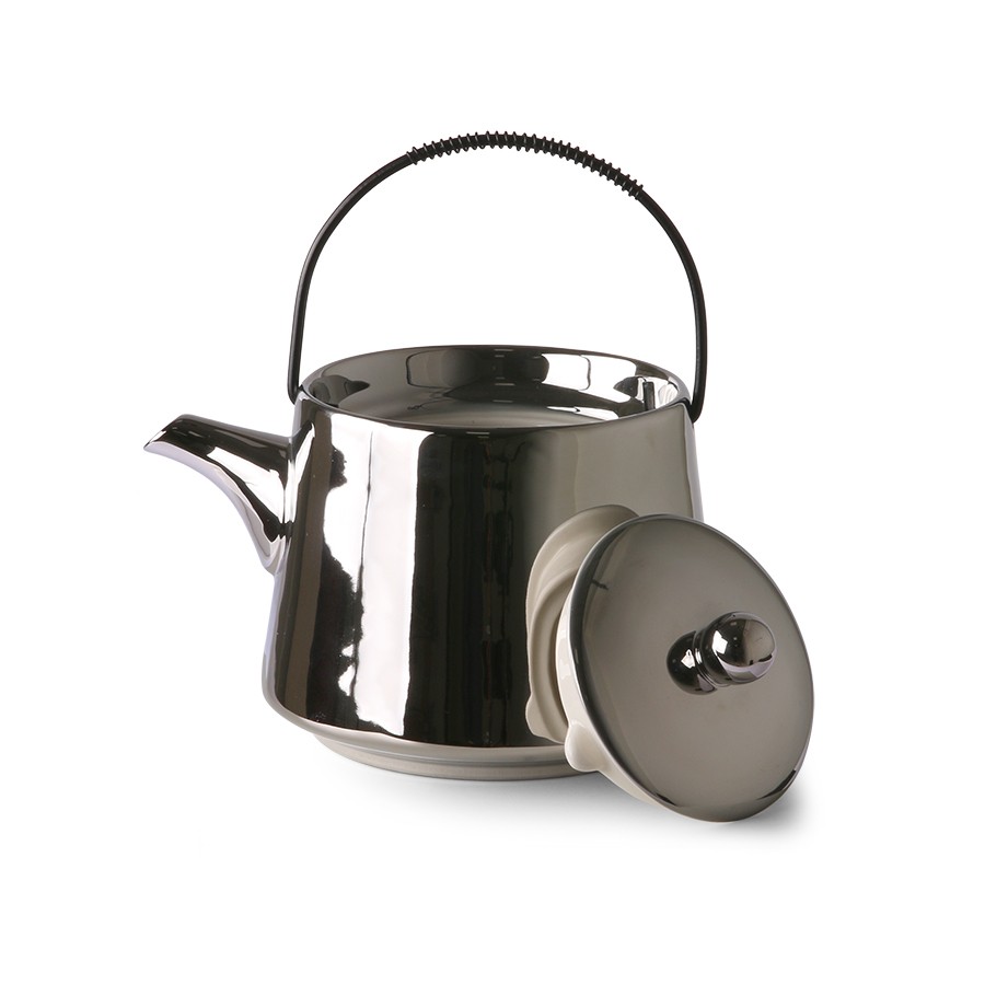 Stříbrná keramická ručně vyrobená konvička Bold & Basic - 0,7L HKLIVING Stříbrná keramická ručně vyrobená konvička Bold & Basic - 0,7L HKLIVING