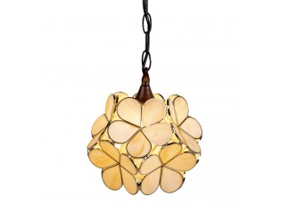 Závěsné žluto krémové světlo Tiffany Bloom - Ø 31*91 cm E14/max 1*40W