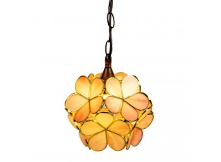Závěsné žluté světlo Tiffany Bloom - Ø 31*90 cm E14/max 1*40W