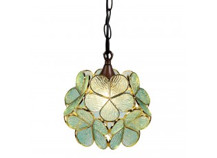 Závěsné modré světlo Tiffany Bloom - Ø 31*90 cm E14/max 1*40W