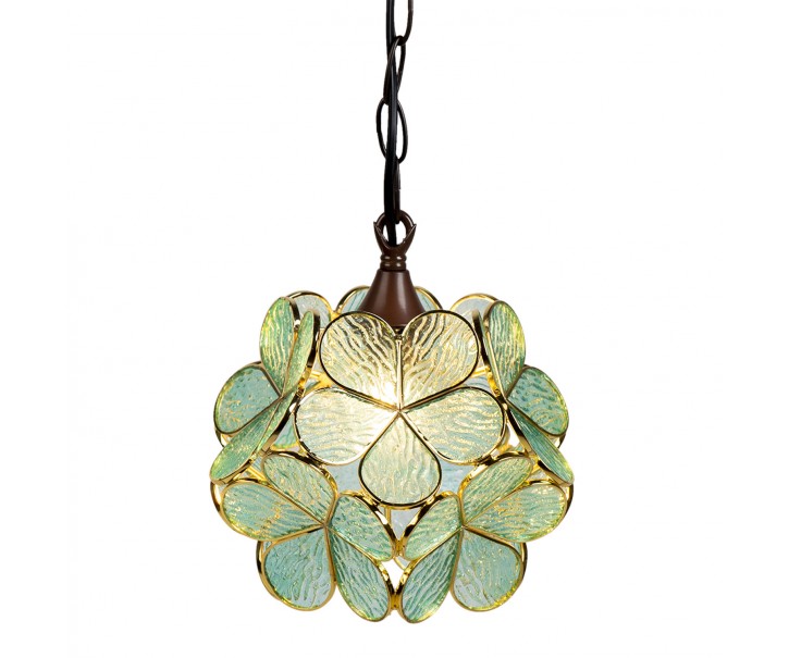 Závěsné modré světlo Tiffany Bloom - Ø 31*90 cm E14/max 1*40W Clayre & Eef