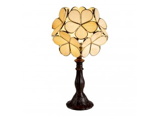 Béžová stolní lampa Tiffany Bloom - 21*21*38 cm E14/max 1*25W