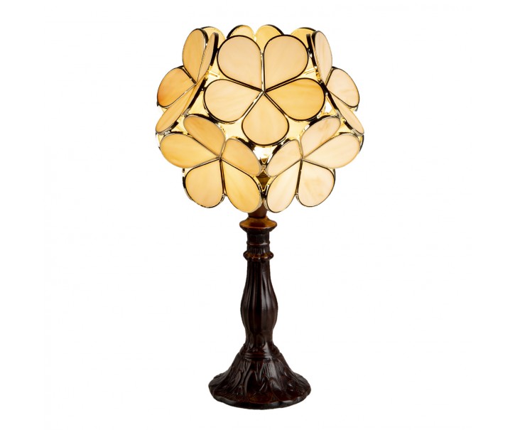 Béžová stolní lampa Tiffany Bloom - 21*21*38 cm E14/max 1*25W Clayre & Eef
