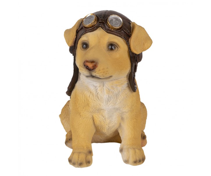 Dekorativní soška psa s motorkářskou čepicí - 14*10*16 cm Clayre & Eef