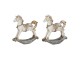 2ks Dekorativní soška houpacího koně - 7*2*8 cm Clayre & Eef