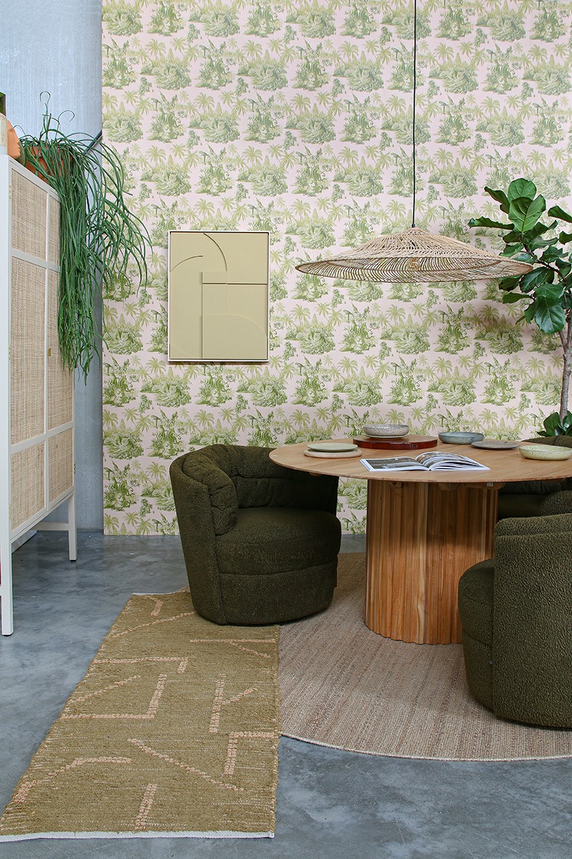 Přírodní kulatý konopný koberec Hemp - Ø 250cm HKLIVING Přírodní kulatý konopný koberec Hemp - Ø 250cm HKLIVING