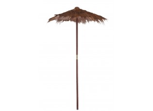 Hnědý slunečník z kokosových listů Cocoleaf - Ø 150*270 cm
