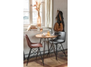 Dřevěný kovový stolek Bistro - Ø 64,5 * 75,5cm