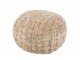 Béžový kulatý proplétaný puf Crocheted - Ø 48*35 cm J-Line by Jolipa