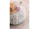 Béžový kulatý proplétaný puf Crocheted - Ø 48*35 cm J-Line by Jolipa
